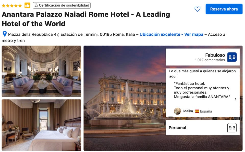 Anantara Palazzo Naiadi Hotel de 5 Estrellas en Roma