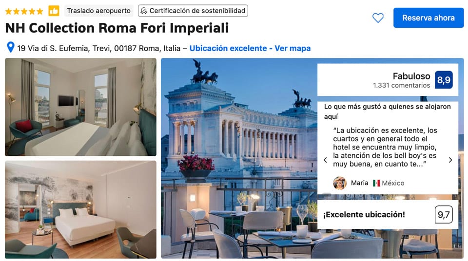 NH Collection Hotel de 5 Estrellas en Roma