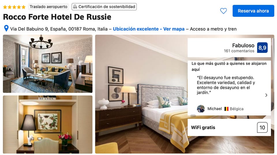 Rocco Forte De Russie Hotel de 5 Estrellas en Roma