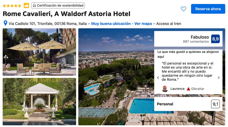 Rome Cavalieri A Waldorf Astoria Hotel de 5 Estrellas en Roma