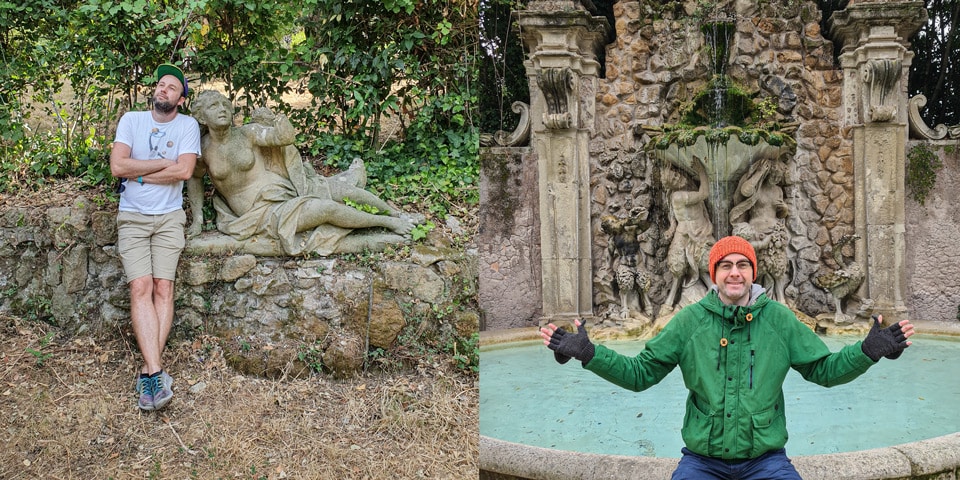El autor de Rome.us, Artur Jakucewicz, visitando Villa Sciarra en verano y a finales de otoño tras vivir durante años en el cercano Monteverde Vecchio