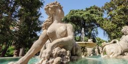 Sphinx sculpture at the Fountain of Human Passions in Villa Sciarra, Rome